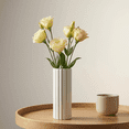thumbnail image 3 of NOVATRAX Tall Ribbed White Ceramic Vase 8.8IN, Modern Minimalist Narrow Neck Decorative Vase for Pampas Grass and Home Decor, 3 of 6