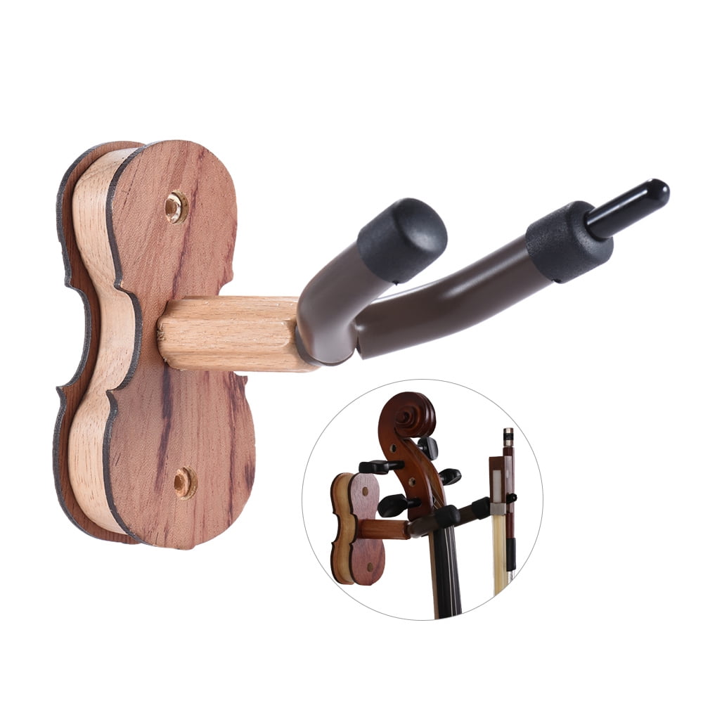 Hardwood Violin Hanger Hook with Bow Holder for Home & Studio Wall