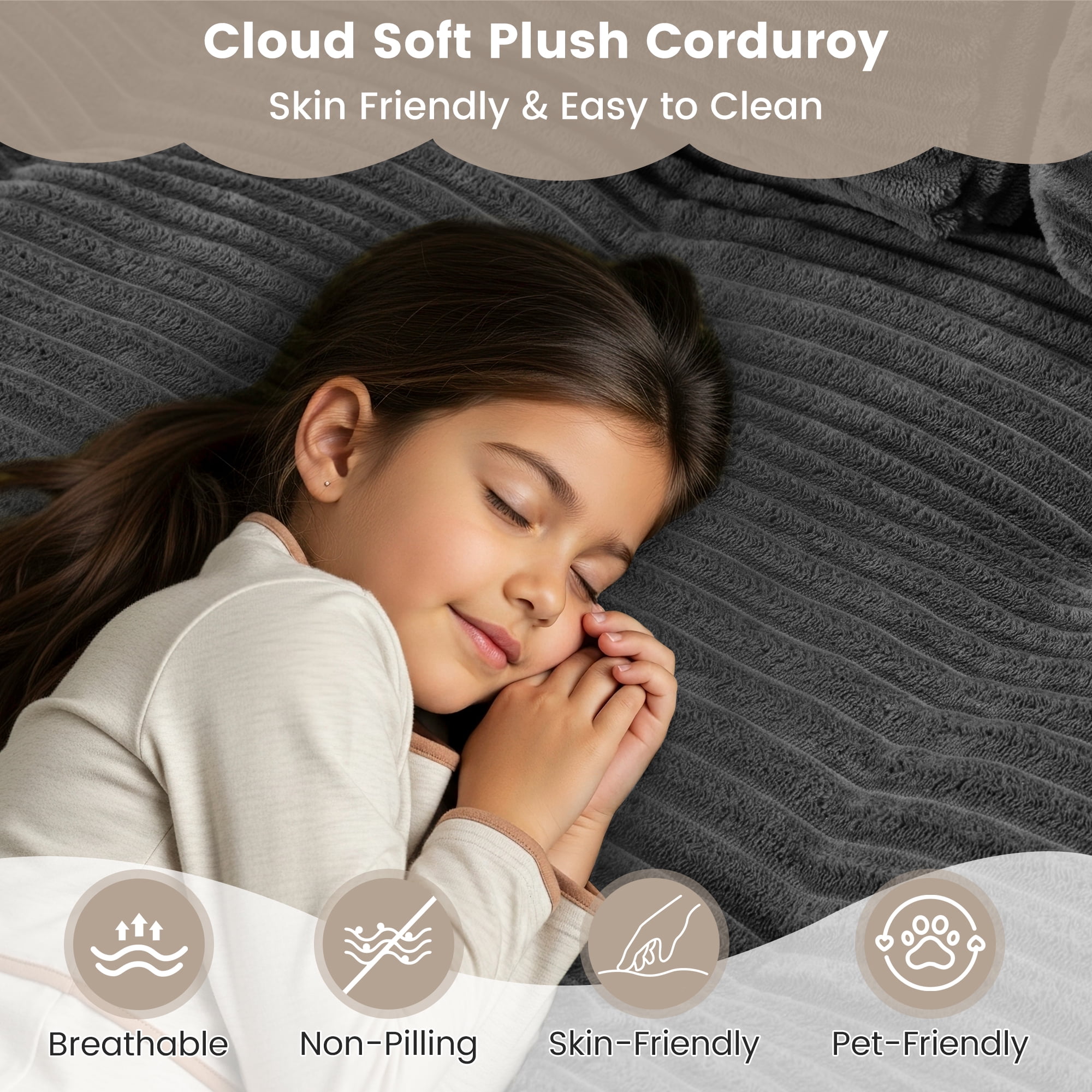 Erinnyees 2-in-1 Sleeper Sofa, No Assembly Corduroy Loveseat, Converts to Bed with Deep Seat & 2 Included Pillows
