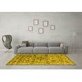 thumbnail image 3 of Ahgly Company Indoor Square Oriental Yellow Industrial Area Rugs, 3' Square, 3 of 4