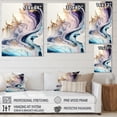 thumbnail image 4 of Designart Blue, Gold And Purple Abstract Waves II Canvas Wall Art, 4 of 5