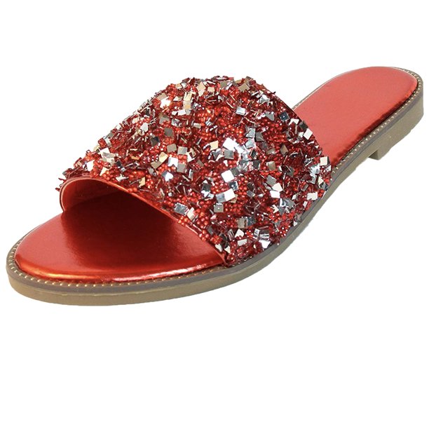 sparkle slides womens