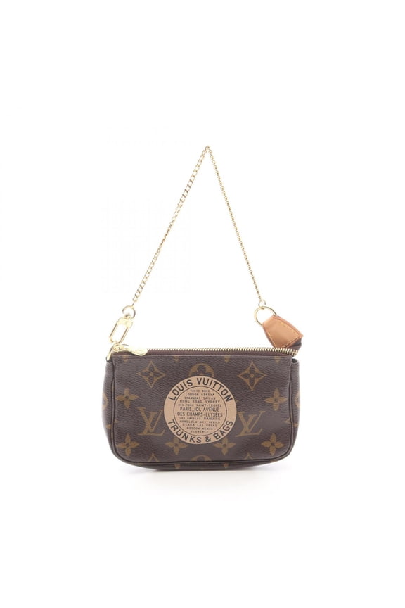 Pre-Owned Louis Vuitton Mini Pochette Accessoires Monogram T&B Handbag, Coated Canvas Leather,...