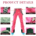 thumbnail image 5 of Hotian Women Snow Pants Insulated Waterproof Outdoor Ski Bibs with Adjustable Suspenders Pink M, 5 of 6