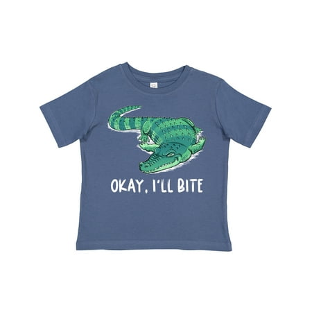 

Inktastic Okay I ll Bite Green Alligator Design Gift Toddler Boy or Toddler Girl T-Shirt