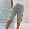thumbnail image 2 of Women's Shorts 2026 Summer Casual Elastic Waist Striped Short Pants Loose Cotton And Linen Shorts Quick Dry Lightweight Running Biker Shorts for Women, 2 of 4