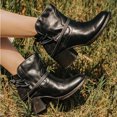 thumbnail image 6 of KEUSN Women's Winter Fashion Squared Heel Vintage Round Toe Lace Up Ankle Boots, 6 of 6