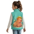 thumbnail image 2 of Garronmavis Capybara Zippered Vest Stand Collar Sunflowers Boys Vest Size 7-8 Comfortable Winter Lightweight Sleeveless Fleece Jacket with Pocket Stylish Fall Outfits Fashion Clothing, 2 of 7