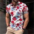 thumbnail image 2 of Men's Golf Shirt Casual Sports V Neck Ribbed Collar Short Sleeve Fashion Casual Solid Color Plain Spring & Summer Regular FitM, 2 of 5