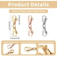 thumbnail image 2 of 18pcs 3 Colors Lobster Claw Clasps Stainless Steel Clasps Fastener Hook End Chain Clasp, 2 of 6