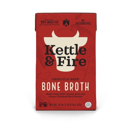 Kettle & Fire Chipotle Beef Bone Broth, Shelf-Stable, 16.9 oz