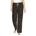 thumbnail image 2 of Picia Flower Pattern On Black Womens Soft Woven Cotton Elastic Waistband Sleep Pajama Pant Lounge Sleep Pant With Pockets And Drawstring-XX-Large, 2 of 9