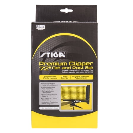 STIGA Premium Clipper 72" Tournament-Level Table Tennis Premium Cotton Blend Net and Heavy-Duty