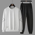 thumbnail image 2 of Valora Men's Casual Tracksuit Set for Daily Wear— Long Sleeve Sweatshirt and Pants Outfit for Home Outdoors Gym and Run White 4XL, 2 of 4