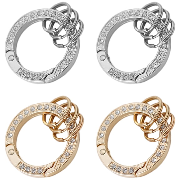 MERRYHAPY 4-Pack Glitter Rhinestone Keychains for Car Keys and Handbag Charms Stylish and Accessories