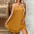 thumbnail image 5 of cocolona Womens Summer Halter Dress Sleeveless Ruffle Flowy Mini Dress Casual Solid Color Vacation Beach Sundress, 5 of 7