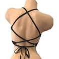 thumbnail image 4 of Victoria's Secret Pink Swim Bikini Top Keyhole Strappy Black Tropical Print Size Large NWT, 4 of 5