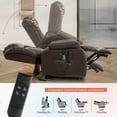 thumbnail image 5 of TEKAMON Power Lift Chair Recliner for Elderly with Heat and Massage, Lay Flat Sleeping Recliner Dual Motor Infinite Position Leather Lift Chair for Living Room (Brown), 5 of 12