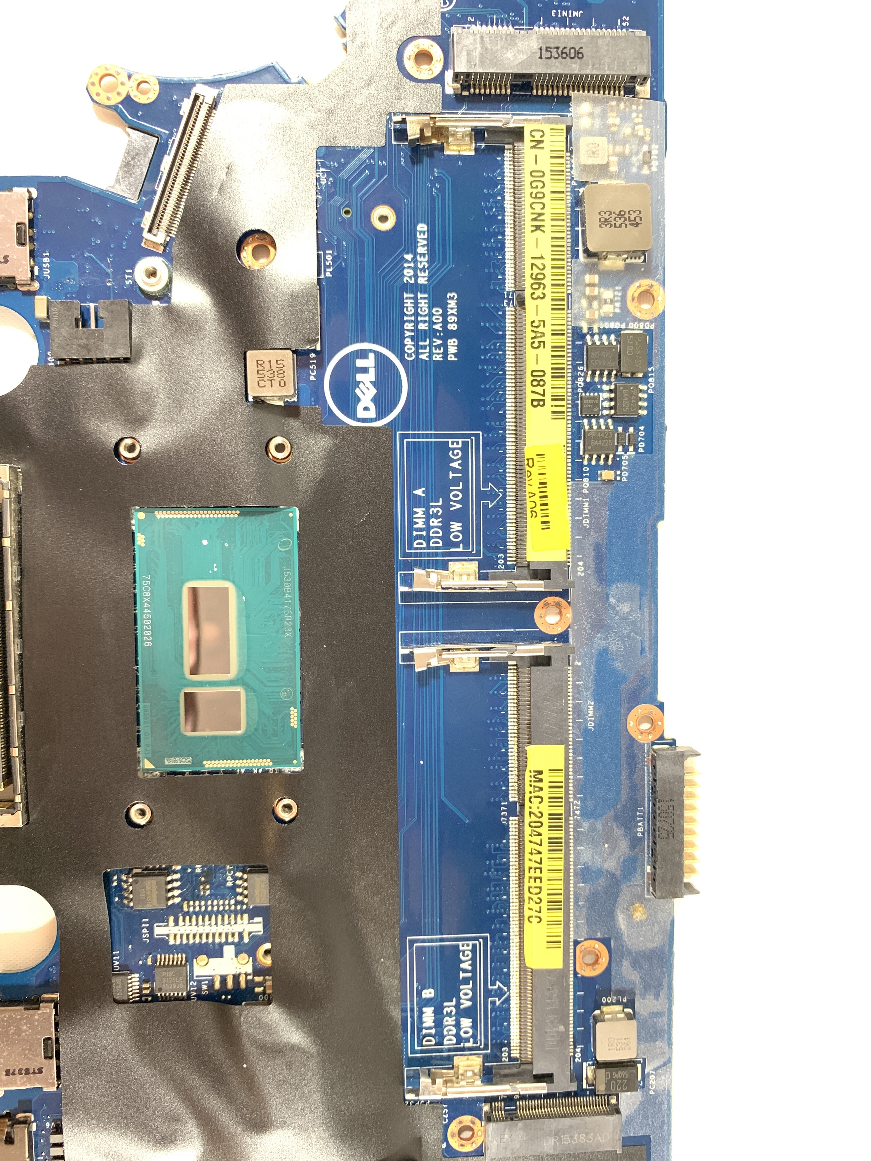 Dell Latitude E7250 Intel Core I5-5300U 2.3GHZ CPU Laptop Motherboard G9CNK Laptop Motherboards ZBZ00 LA-A971P - New