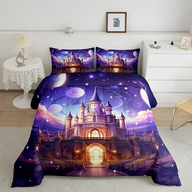 Juego de Cama para Niños Niñas,Fantasía Jardín Flores Princesa Toda la Temporada Acogedor