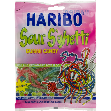 Haribo Sour & Ghetti Candy, 5 oz
