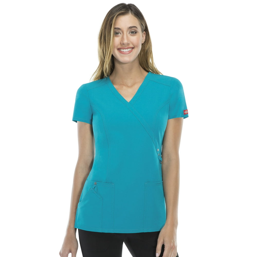 Dickies Dickies Xtreme Stretch Scrubs Top for Women Mock Wrap 85956