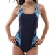 thumbnail image 1 of Traje de baño deportivo de una pieza para mujer, traje de baño con bloques de color, traje de baño adelgazante, azul, 1 of 7
