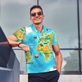 thumbnail image 4 of Balery World Map With Animals Landmarks Camisa Polo de Hombre con Estampado, de Manga Corta y Tejido Medio, Camisa Tipo Golf Polo-XX-Large, 4 of 6