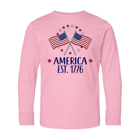 Inktastic America Est 1776 4th of July Long Sleeve Youth T-Shirt