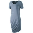 thumbnail image 2 of Doublju Women's Short Sleeve On Side Draped Dress, 2 of 4