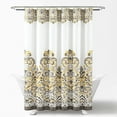 thumbnail image 3 of Lush Decor Clara Damask Polyester Shower Curtain, 72x72, Gray/Yellow, Single, 3 of 11
