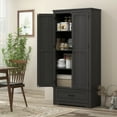 thumbnail image 4 of HOMCOM 69" Tall Kitchen Storage Cabinet with Adjustable Shelves, Black, 4 of 8