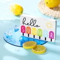 thumbnail image 3 of Hello Summer with Popsicles Sign Wooden Hello Summer Sign Block Decor Rustic Hello Summer Wooden Sign for Tiered Tray Decor Home Indoor and Outdoor, 5.5 x 3.3 Inch, 3 of 7
