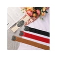 thumbnail image 5 of INSPIRE CHIC Elastic Wide Waist Belts for Women Metal Buckle Stretchy Belts Black & Red, 5 of 7