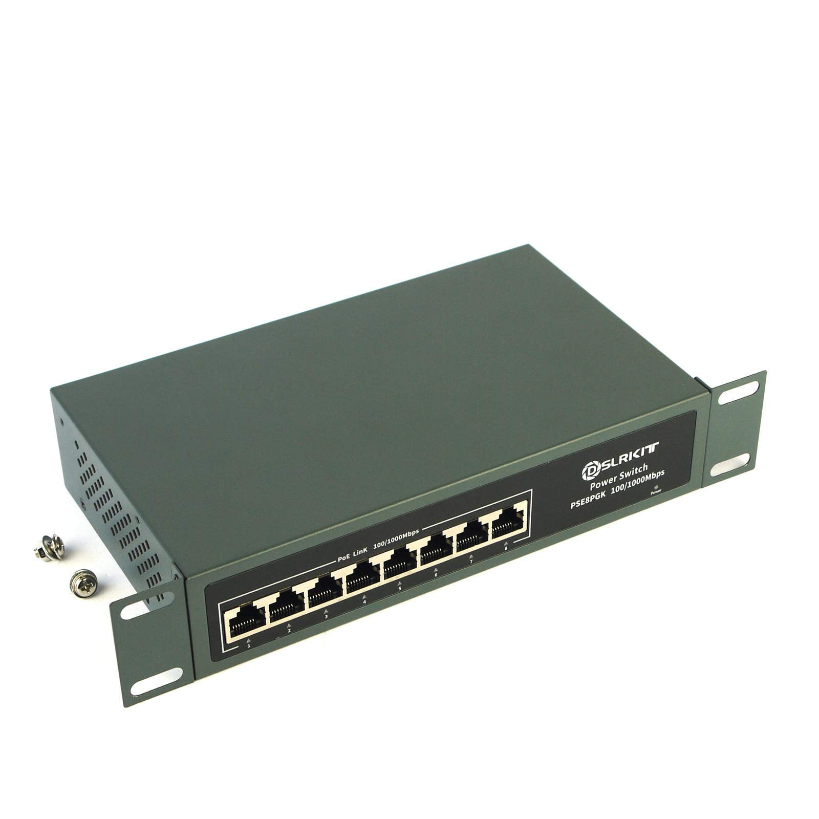 DSLRKIT Gigabit 8 Ports PoE+ Switch 802.3at af 120watt Power Over Ethernet