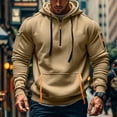 thumbnail image 2 of CCRFTGI Grey Hoodie Men Big and Tall Pullover Sports Hooded Zip Up Sweatshirt Men Fall Winter Long Sleeve Drawstring Hoodies for Men with Pockets Khaki M, 2 of 5