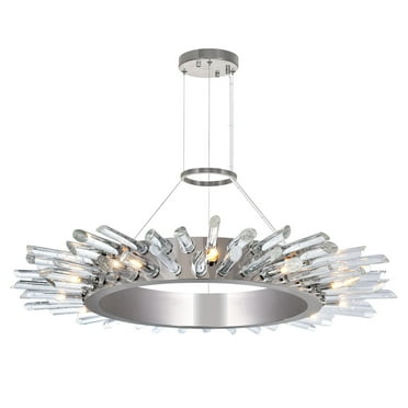 CWI Lighting Thorns 12 Light Contemporary Metal Chandelier in Nickel
