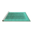 thumbnail image 2 of Ahgly Company Machine Washable Indoor Square Oriental Turquoise Blue Industrial Area Rugs, 4' Square, 2 of 4