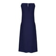 thumbnail image 5 of Uaswgudfs Sleeveless Casual Sundress for Women 2025: Halter Neck Abstract Ribbed Midi Dress - Summer 2025 Trend for Brunch, Beach Parties & Cocktail Evenings Red L, 5 of 7