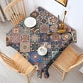 thumbnail image 2 of Multicolor Ethnic Geometric Pattern Square Tablecloth,Waterproof Square Table Cover,Wipeable Spillproof Washable Table Cover for Home Kitchen Party Decor 60"x60"(152x152cm), 2 of 6