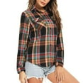 thumbnail image 6 of Tiqkatyck Womens Flannel Shirt, Plaid Shirts for Women Long Sleeve Button Down Christmas Fall Jacket Shacket Long Sleeve Shirts for Women Plaid Shirts for Women Black L, 6 of 6