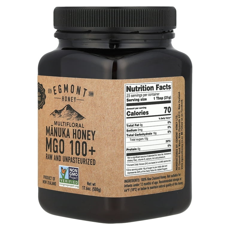 Egmont Honey Multifloral Manuka Honey, Raw And Unpasteurized, MGO