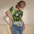 thumbnail image 3 of Kdxio Nature Hand Daisies Art for Women's Short-Sleeved Onesie Stylish Round Neck Pajamas Bodysuit Jumpsuit Nightwear-Small, 3 of 7