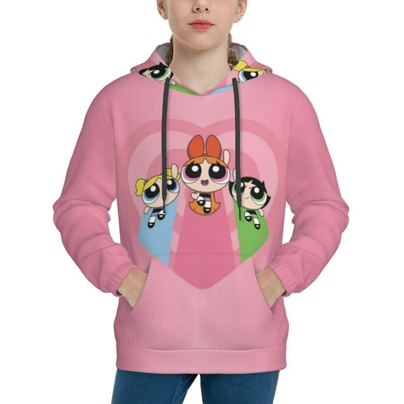 The Powerpuff Girls Kids' Hoodie 3d Print Sweatshirt Soft Pullover Hooded With Big Pockets For Boys Or Girls Small
