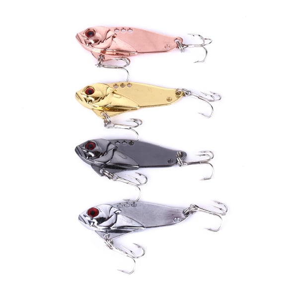 HENGJIA Blade Bait Fishing Lures for Walleye Bass, 4PCS Fishing Spoons Hard Fishing Lures, Long Cast Metal Blade Baits for Trout Pike Freshwater Saltwater