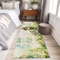 thumbnail image 4 of Spring Floral 2'x6' Runner Rugs for Hallway Kitchen Bedside Non Slip Washable, Birds Cabin Daisy Watercolor Botanical Entryway Rug Runners with Rubber Backing, Long Carpet Runner for Laundry Room, 4 of 8