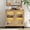 Oak, variant on Modern Sideboard Buffet Cabinet with Glass Doors and Adjustable Shelf Coffee Bar Storage Cabinet for Living Room Kitchen,Brown