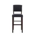 thumbnail image 3 of Riverbay Furniture 30" Faux Leather & Wood Bar Stool in Espresso/Brown, 3 of 10