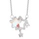 thumbnail image 1 of Elegante collar de aleación con dos estrellas: una estrella grande hueca con cristal y otra pequeña sólida. Estiloso para mujeres y niñas., 1 of 8