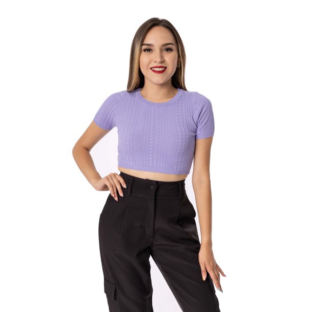 Top Bocarosa tejido de cuello redondo BOCAROSA MMA1237/Top/casual